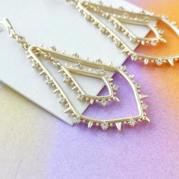 $85 kendra scott Alice Gold Drop Earrings New - Picture 2 of 3